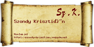 Szondy Krisztián névjegykártya
