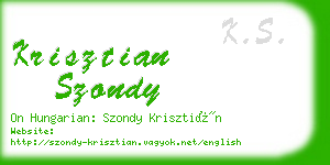 krisztian szondy business card